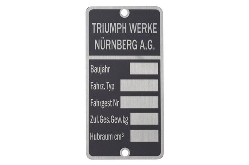 Typenschild für triumph - für,