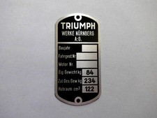 Triumph Typenschild Schild